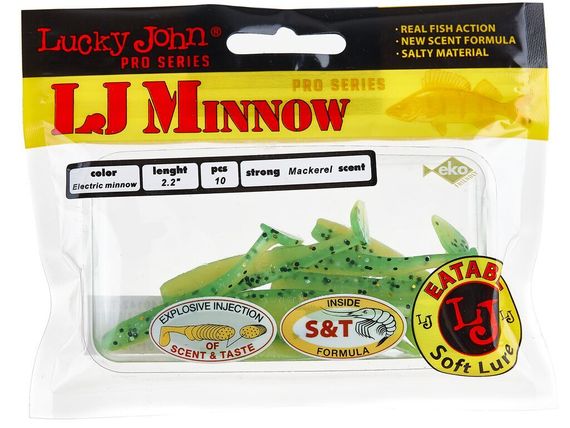 Виброхвосты съедобные LJ Pro Series MINNOW 2.2in (5,6 см), цв. T18, 10 шт.