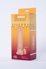 Реалистичный вибратор на присоске из кибер-кожи с выносным пультом Onjoy Remote Vibe-Dildo #10 (10 режимов) (Цвет: телесный)