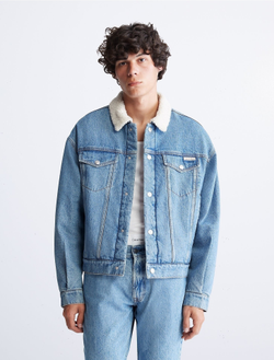 Куртка шерпа Calvin Klein Essential Blue Denim Trucker Casper Blue