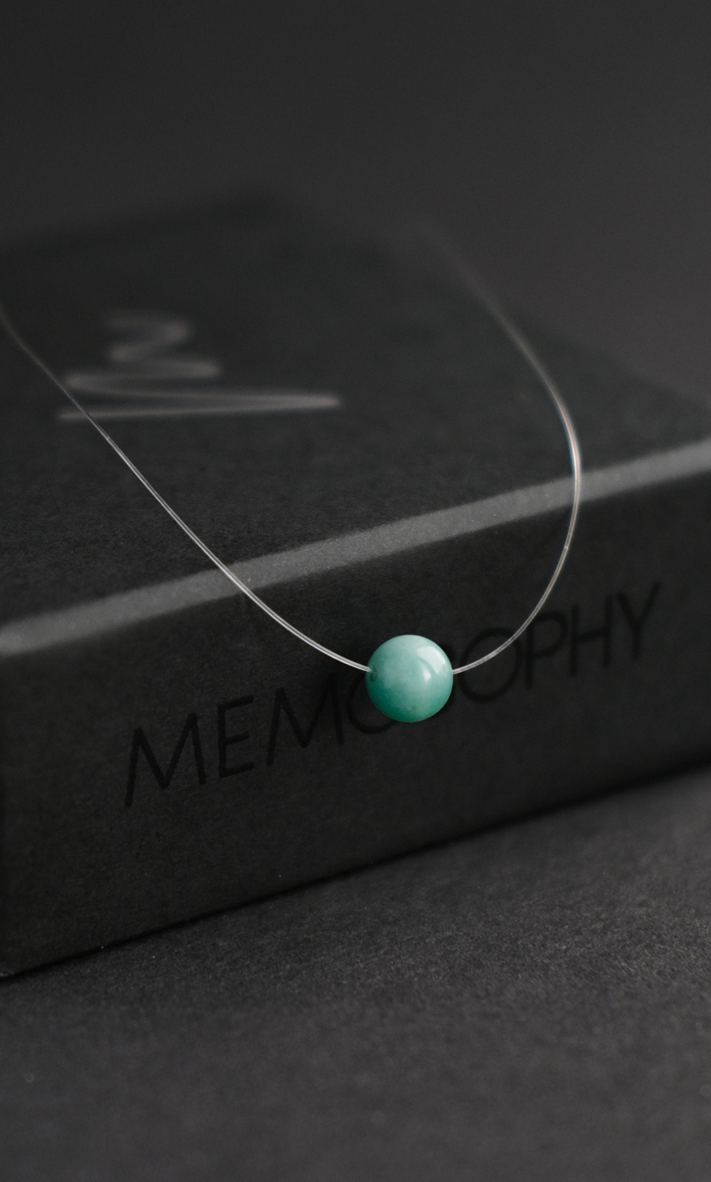 Колье "Memo about Summer" с амазонитом 8 мм, 33 см