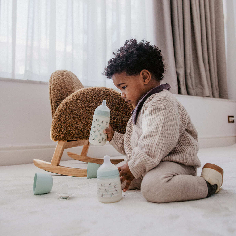 Бутылочка для кормления Suavinex Birdies 270 мл, голубая, 3 мес+