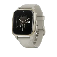 Venu Sq 2 Music Edition серый с безелем цвета кремового золота и силиконовым ремешком