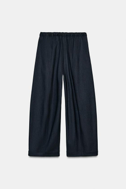 ZARA БРЮКИ WIDE LEG — ZW COLLECTION, ТЕМНО-СЕРЫЙ