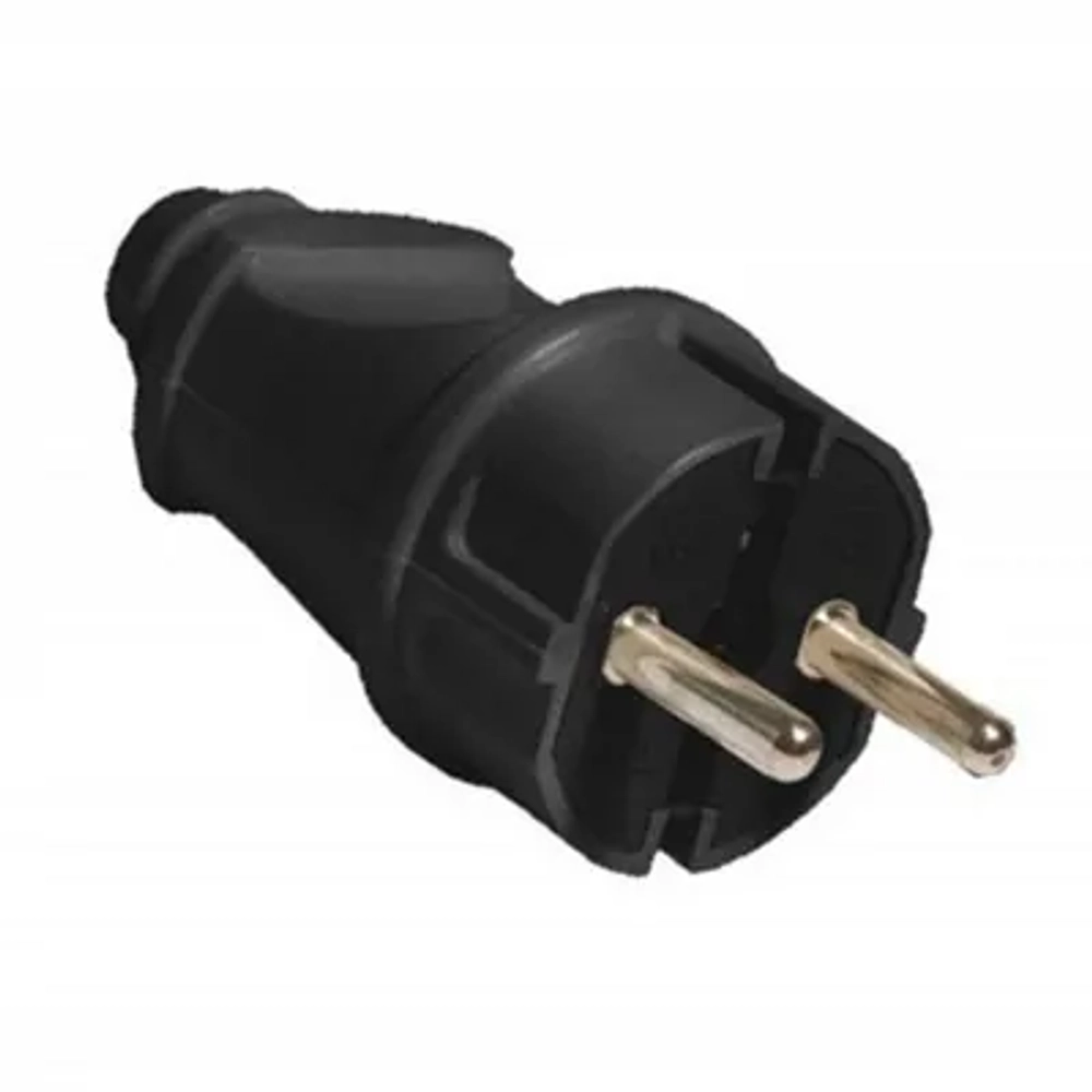 Вилка евро прямая черная