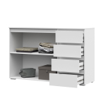 Хелен КМ 06 Комод 4 ящика и 2 створки Белый / Белый