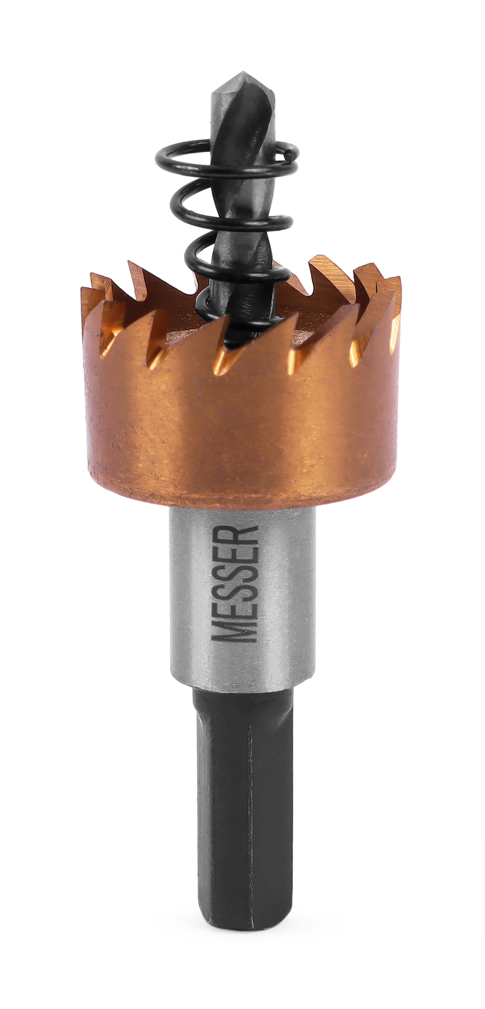 HSS-TiN коронка MESSER  22мм с центр. сверлом и толкающей пружиной для  лист. материала  до 2 мм ц/х