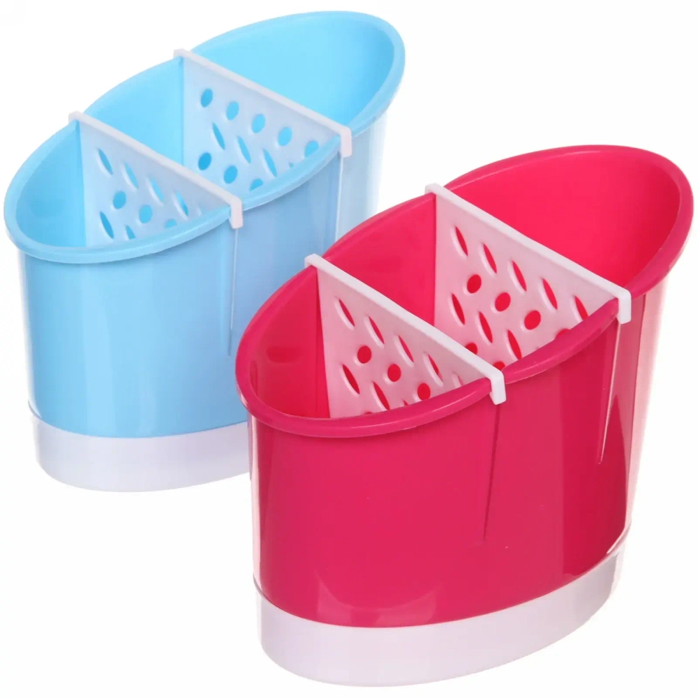 Подставка для столовых приборов «Классика» 16,5*14,5*10,5см пластиковая, 3 секции