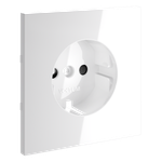 Накладка для розетки с заземлением и защитными шторками, S70 (белый глянцевый)