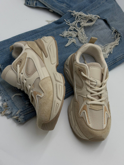 Кроссовки женcкие экокожа арт. 837-5 цвет "песочный"