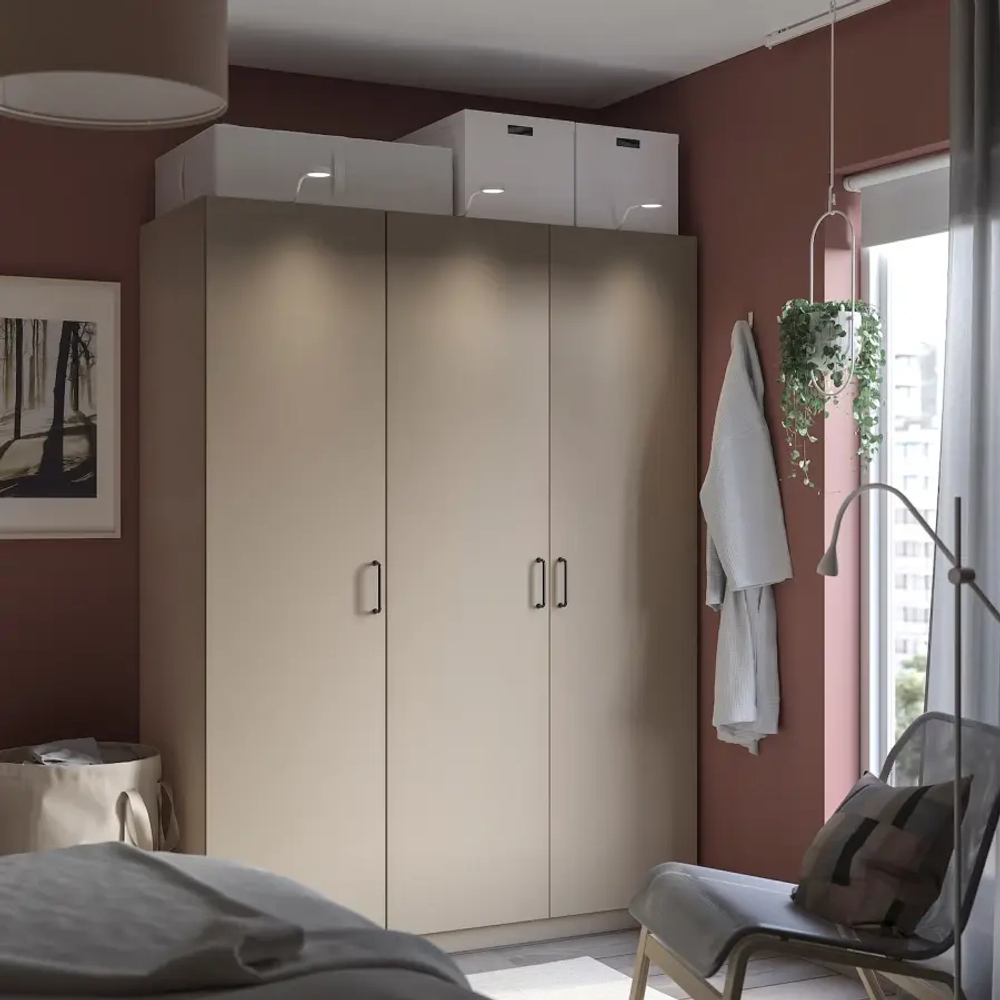 Гардероб - PAX / FORSAND IKEA/ПАКС/  ФОРСАНД ИКЕА,  201х150 см, бежевый