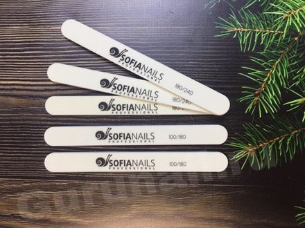 SofiaNails Моющиеся Аква пилка тонкая, 100х180, Корея