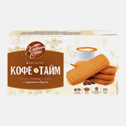 Печенье Кофе-тайм с кофейным вкусом Хлебный спас 200г
