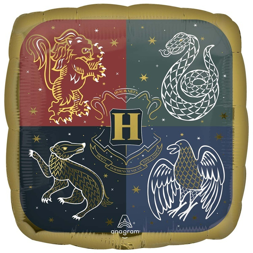 Фольгированный шар «Герб Хогвартса», квадратный, 43 см