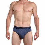 Мужские трусы брифы синие с узором Sergio Dallini SG2933-3