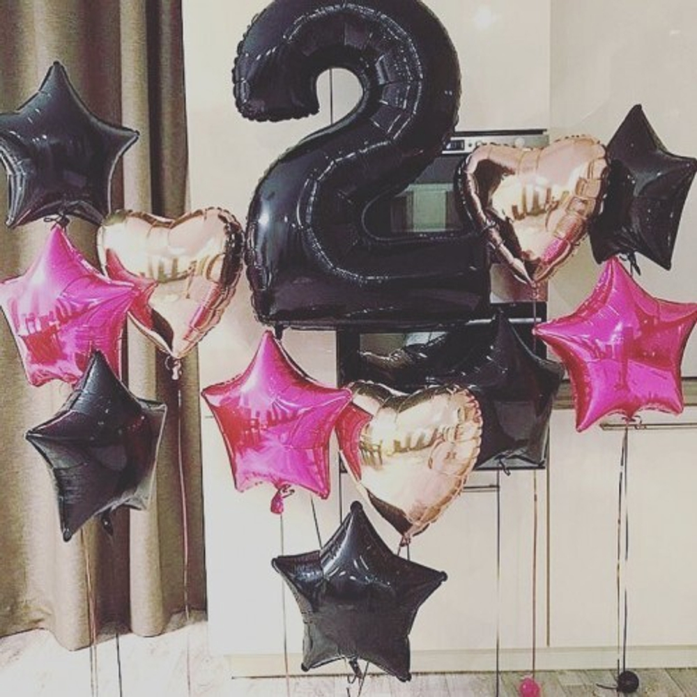 Композиция из шаров на 2 годика Малышке