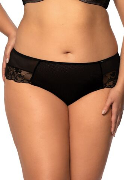 Трусики-бразилиана Estera из фактурной эластичной сетки (Размер: XL) (Цвет: черный)