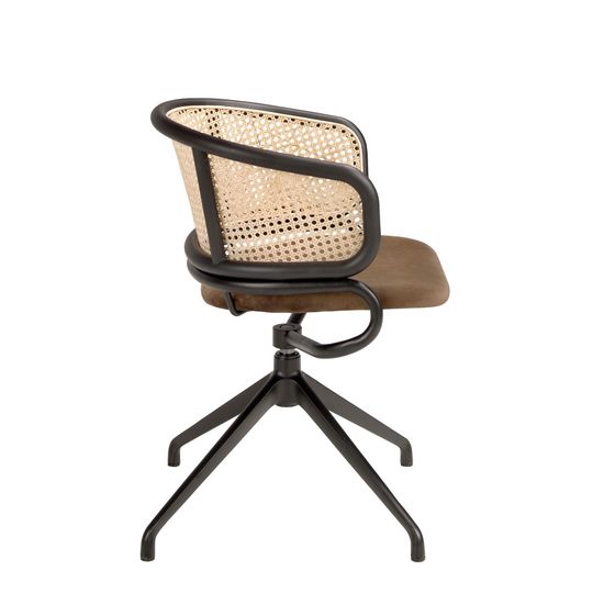 Поворотное кресло 4129/DC-1698B из бархата и ротанга Испания 