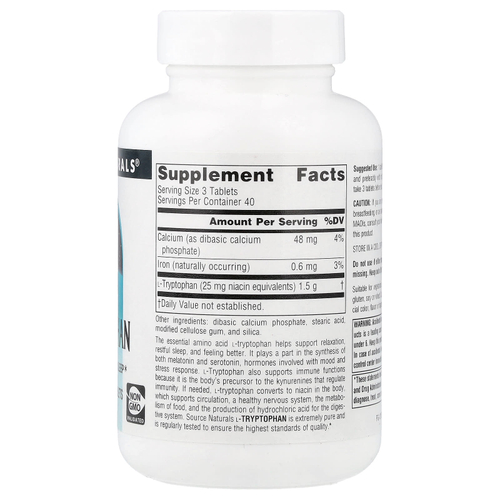 Source Naturals, L-триптофан, 120 таблеток
