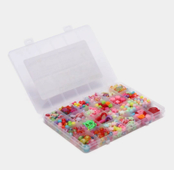 Бусинки бисер набор для создания украшений для творчества детский браслет ожерелье ободок, Алое сердце