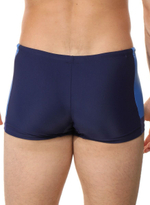 Мужские плавки-боксеры с контрастной брендированной вставкой (Размер: L) (Цвет: голубой)