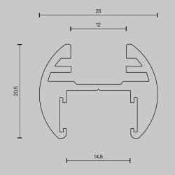 Шинопровод магнитный подвесной Maytoni Basity TRX172-R-113B