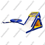 Коммерческий мини-аквапарк на воде «Батут-черепаха и горка-акула» 9×5,5×3 м