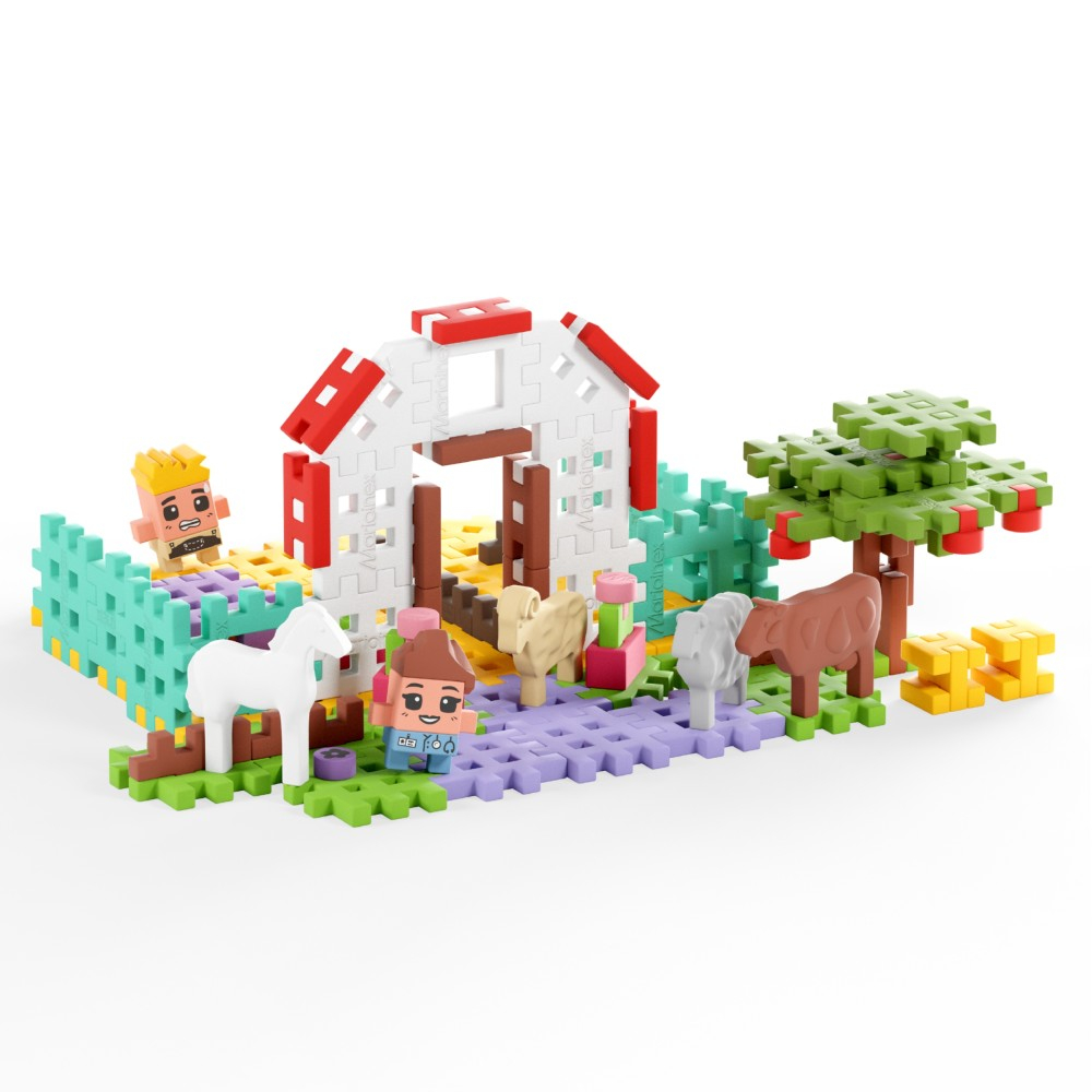 Marioinex - Конструктор Mini Waffle FARMER Домик ветеринара 100 шт. 907580