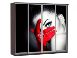 Шкаф купе Модерн 2362х450 4-х дверный 4-х секционный фотопечать №1 венге
