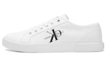 CALVIN KLEIN fabric fashion round head lace-up low-top sneakers women's white