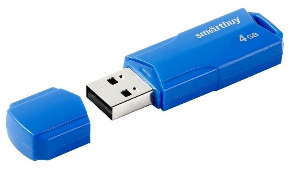 USB флеш накопитель 4 Gb SmartBuy CLUE Blue, синий (SB4GBCLU-BU)