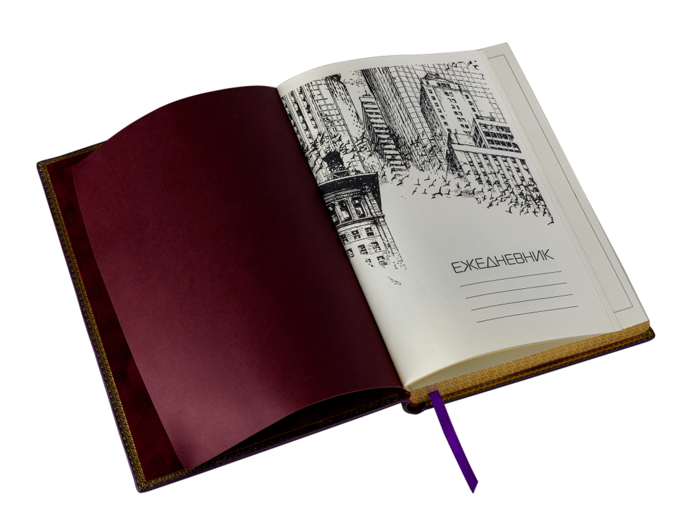 Новый город. Ежедневник в кожаном переплете