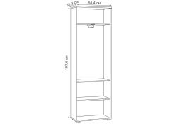 Шкаф Октава 13.338 белый PE шагрень / дуб золотой craft