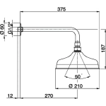 Верхний душ Cisal SHOWER DS01340127 D210 бронза