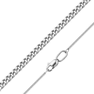 Цепь из белого золота с алмазной гранью (плетение «Панцирное»)