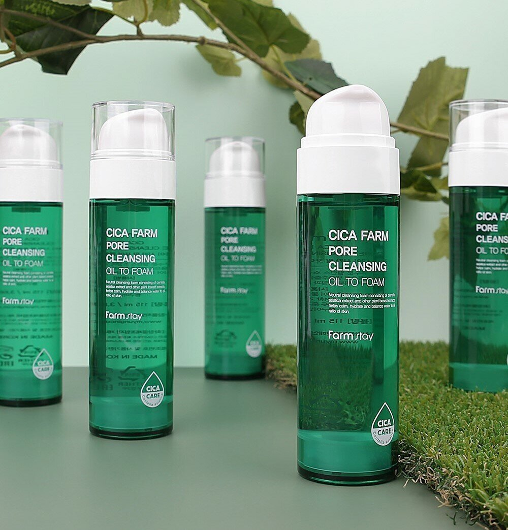 Гидрофильное масло-пенка для лица с центеллой азиатской FarmStay Cica Farm Pore Cleansing Oil To Foam /115 мл/гр.