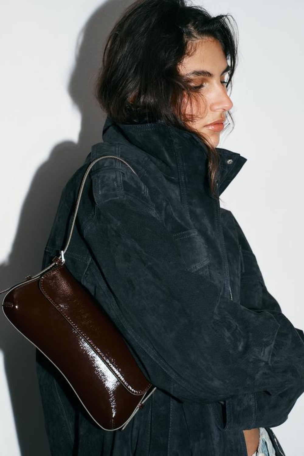 ZARA СУМКА С КЛАПАНОМ ЧЕРЕЗ ПЛЕЧО, БОРДОВО-КРАСНЫЙ