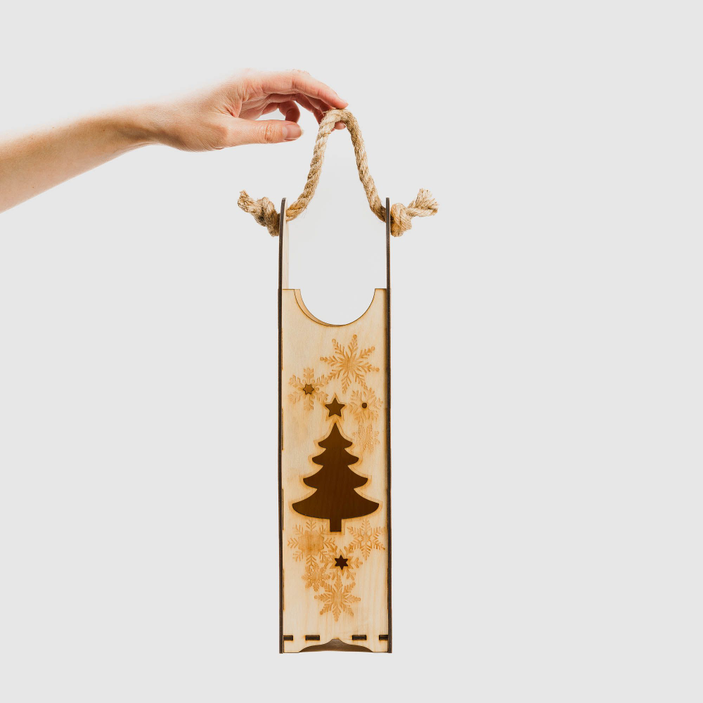 Новогодняя подарочная коробка для вина