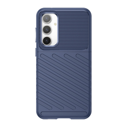 Чехол усиленный синего цвета с рельефной фактурой для Samsung Galaxy S23 FE, мягкий отклик кнопок, серия Onyx от Caseport