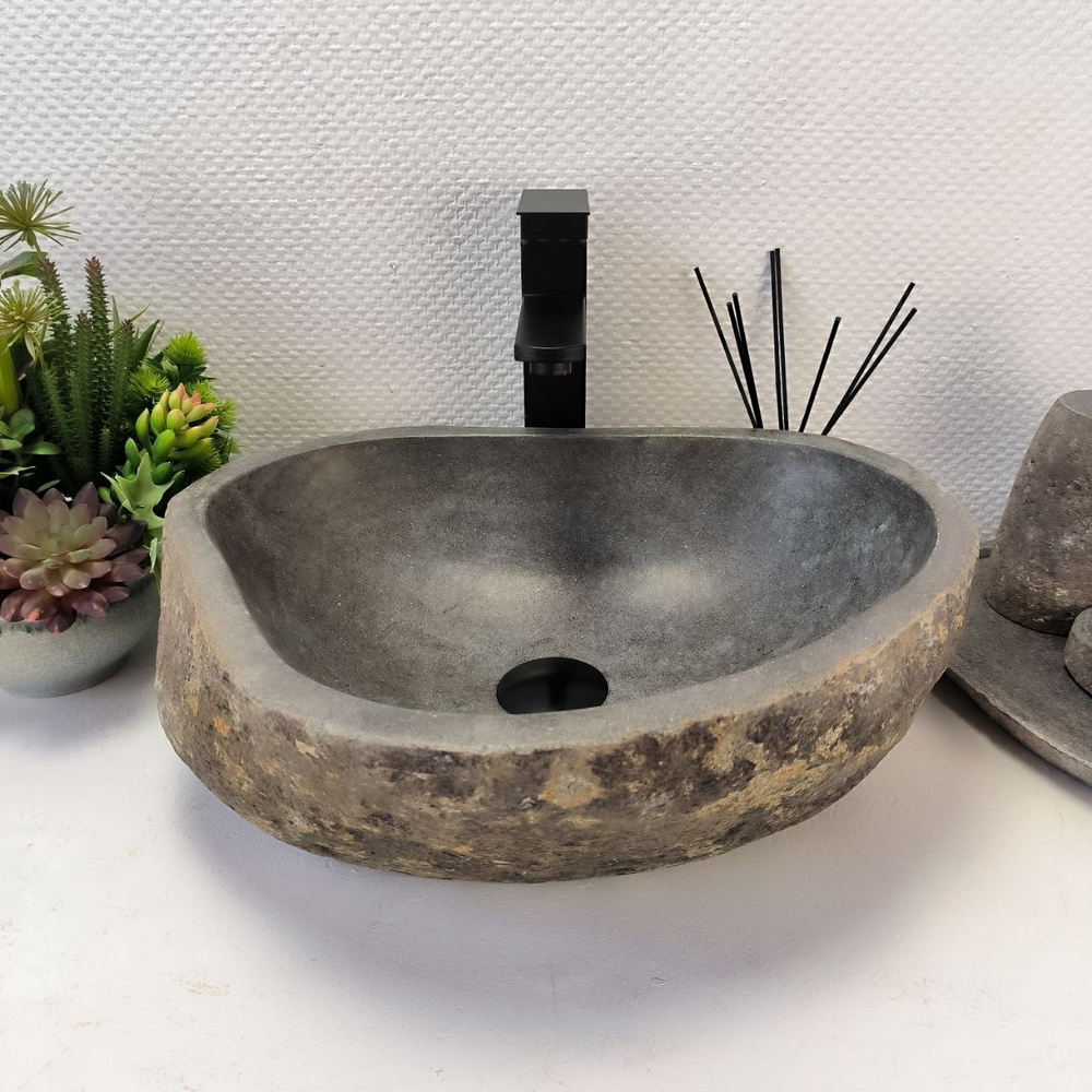 Раковина из речного камня RS-64106 (45*36*15) 0122