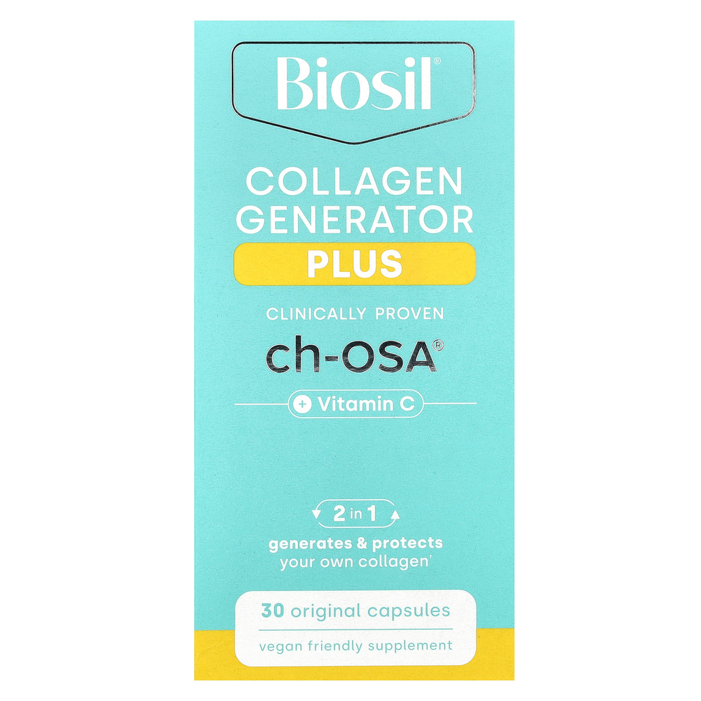 BioSil, Collagen Generator Plus с витамином C, 30 оригинальных капсул