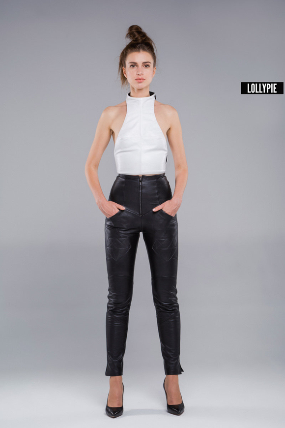 Кожаные брюки женские