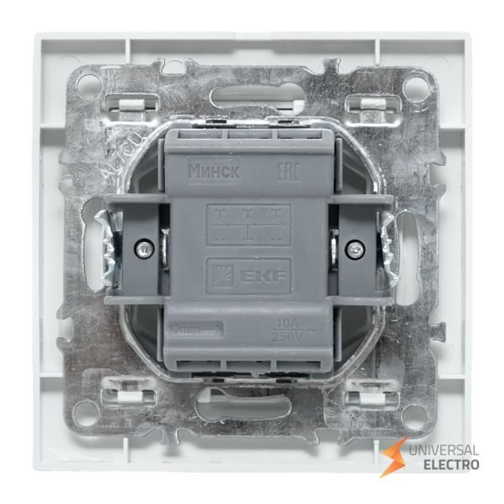 Минск Выключатель 3-клавишный СП,10А, белый EKF Basic