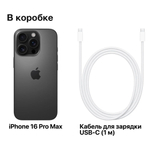 Смартфон Apple iPhone 16 Pro, 256GB, Black Titanium (черный титан), nanoSIM+eSIM