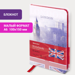 Блокнот малый ФОРМАТ (100х150 мм) А6 BRAUBERG VISTA "London" под кожу твердый 80 л. (2 штуки в упаковке)