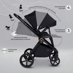 Детская коляска Sweet Baby Stella Plus 2 в 1 Black