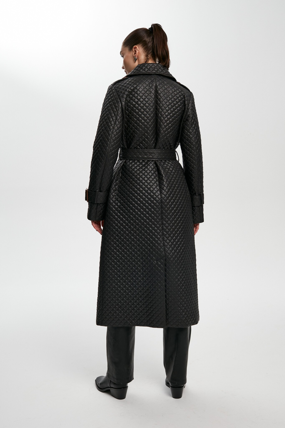 Тренч стеганый черный осень old