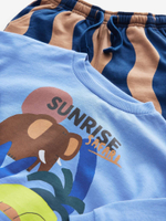 Лонгслив и брюки в комплекте для мальчика Next B22-265, Голубой, Светло-коричневый