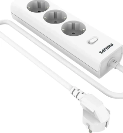 Philips сетевой фильтр 3 Розетки, кабель - 2M белый