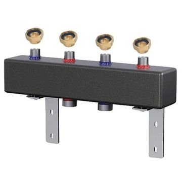 Коллектор Hoobs на 4 отопительных контура с теплоизоляцией, гайки из латуни (HB-CD70/125-4NG)