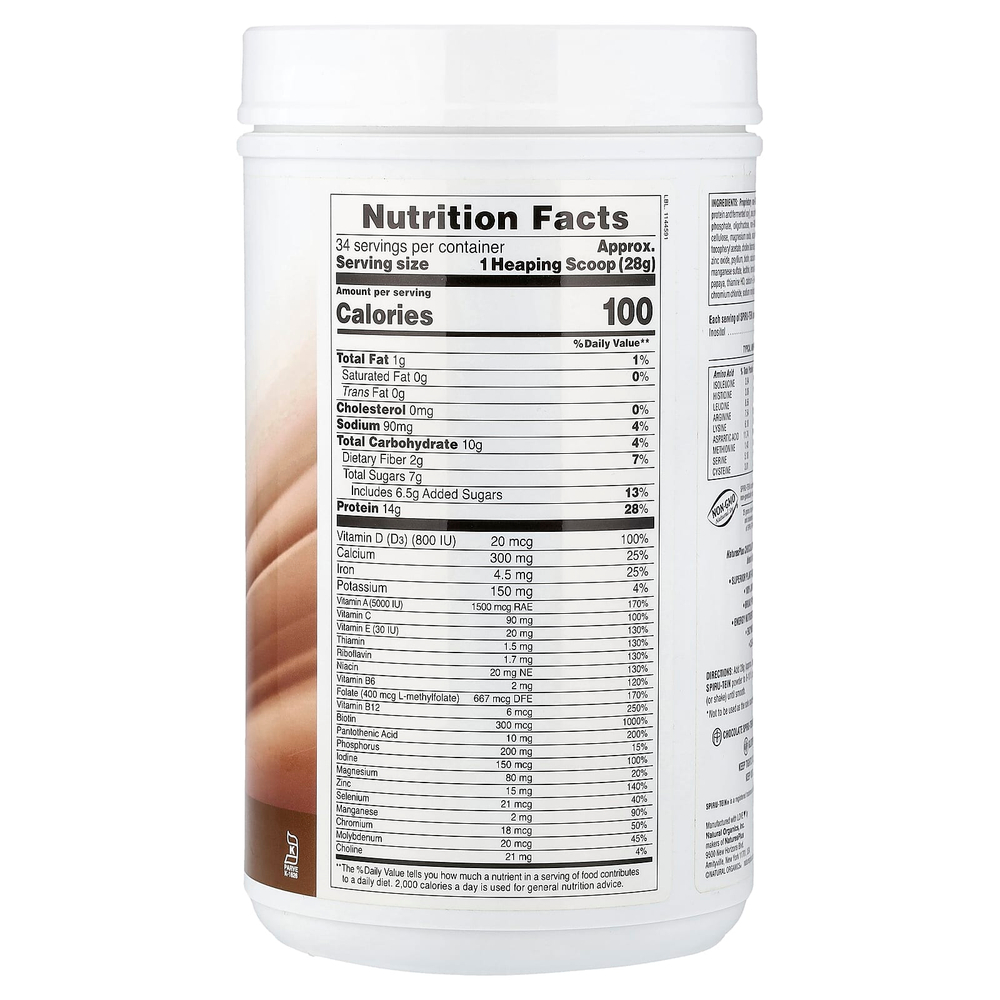 NaturesPlus, Spiru-Tein®, протеиновый порошок, со вкусом шоколада, 952 г (2,1 фунта)